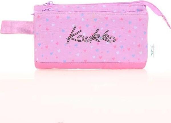 Kaukko Hat Accordion Kalem Çantası Lilac Hearts K2675 - Image 1
