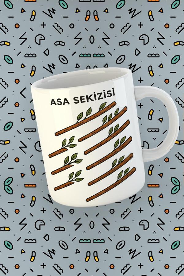 Kartura Koleksiyonu – Tarot Asa Sekizlisi Kartı Özel Tasarım Kupa Bardak - Image 1