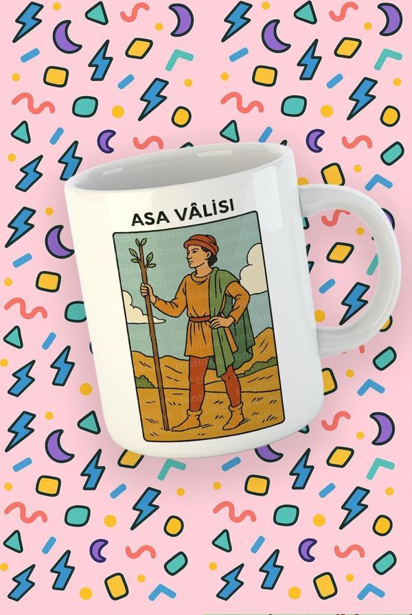Kartura Koleksiyonu – Tarot Asa Vâlisi Kartı Özel Tasarım Kupa Bardak - Image 1
