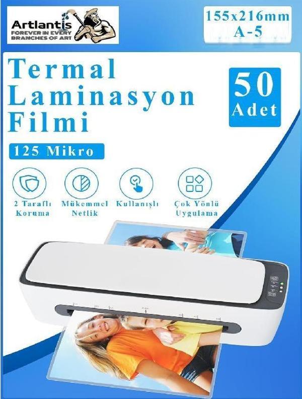 Laminasyon Filmi Parlak A5 50 li 1 Paket 125 Mikron Laminasyon Kaplama Pvc Kaplama Poşeti 50 Adet - Image 1