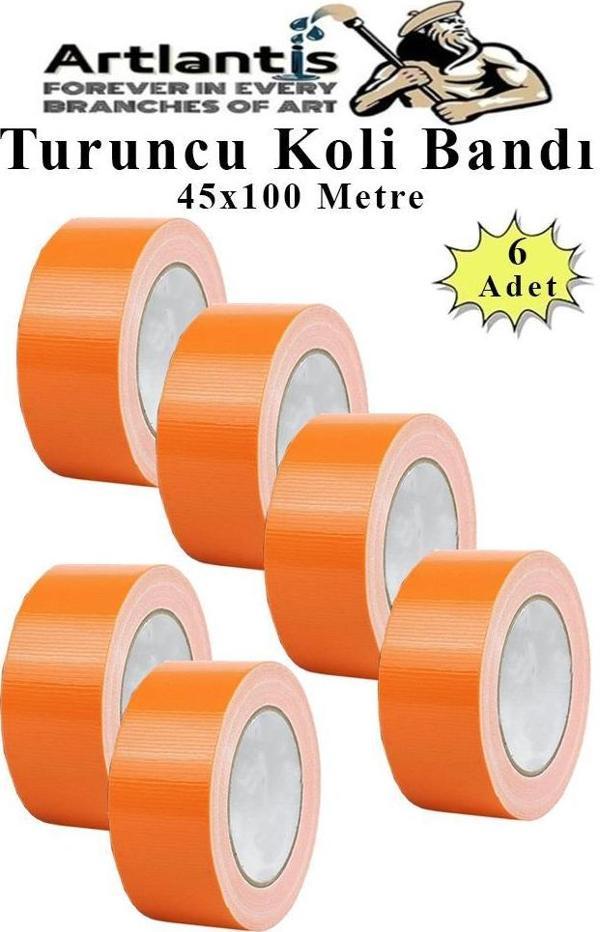 Turuncu Koli Bantı 100 Metre 6 Adet 45mm x 100 Metre Renkli Koli Bandı Extra Güçlü Formül Akrilik Koli Bandı - Image 1