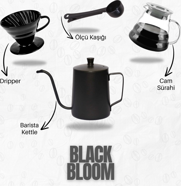Black Bloom Hediyelik  Ev Barista Seti - Image 1