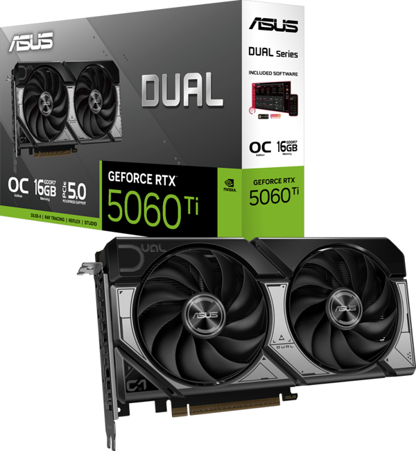 ASUS DUAL-RTX5060TI-O16G, 16Gb, 128Bit, GDDR7, 1xHDMI, 3xDP GAMING Ekran Kartı - Image 1