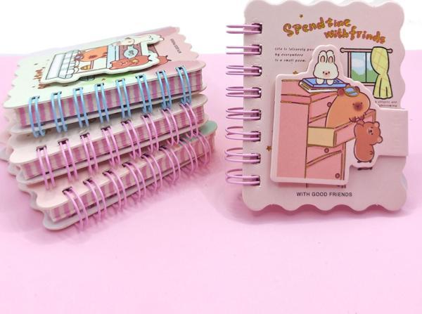 Capybara Tavşan Ayı Cırtlı Cep Boy Mini Not Defteri (7x8 cm) - Komik - Image 1