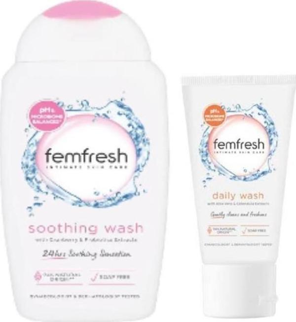 Femfresh Genital Bölge Rahatlatıcı Yıkama Jeli 250 Ml+Günlük Yıkama Jeli 50Ml - Image 1