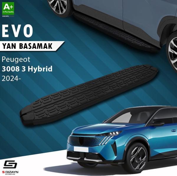 S-Dizayn Peugeot 3008 3 Hybrid Evo Siyah Yan Basamak 183 Cm 2024 Üzeri A+ Kalite - Image 1
