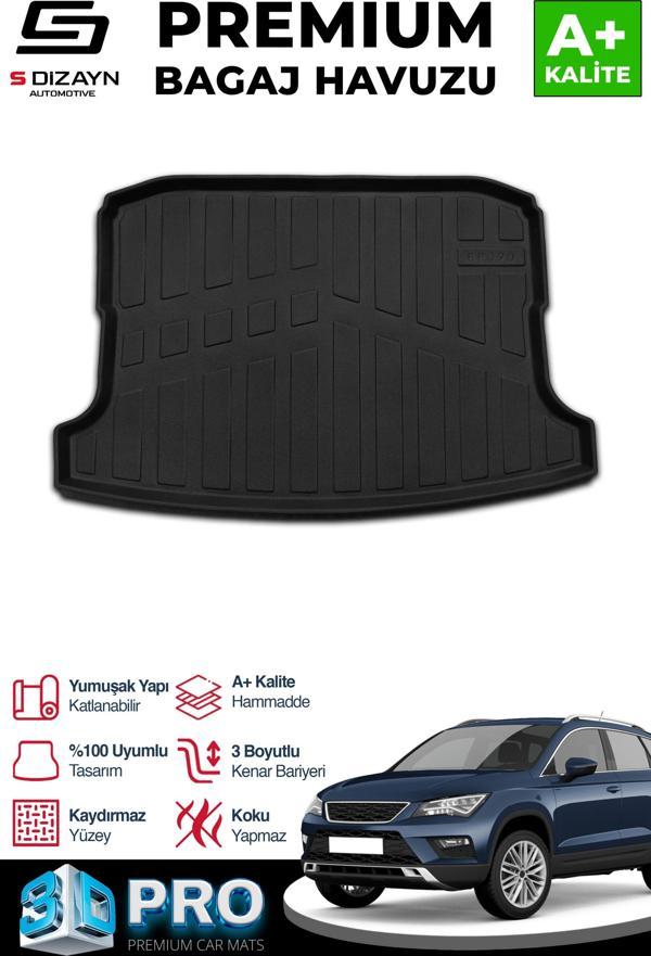 S-Dizayn Seat Ateca 3D Pro Bagaj Havuzu 2016 Üzeri A+ Kalite - Image 1