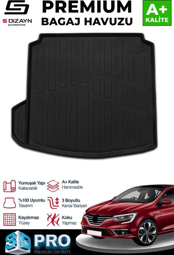 S-Dizayn Renault Megane 4 3D Pro Bagaj Havuzu Sol Kulaklı 2016 Üzeri A+ Kalite - Image 1