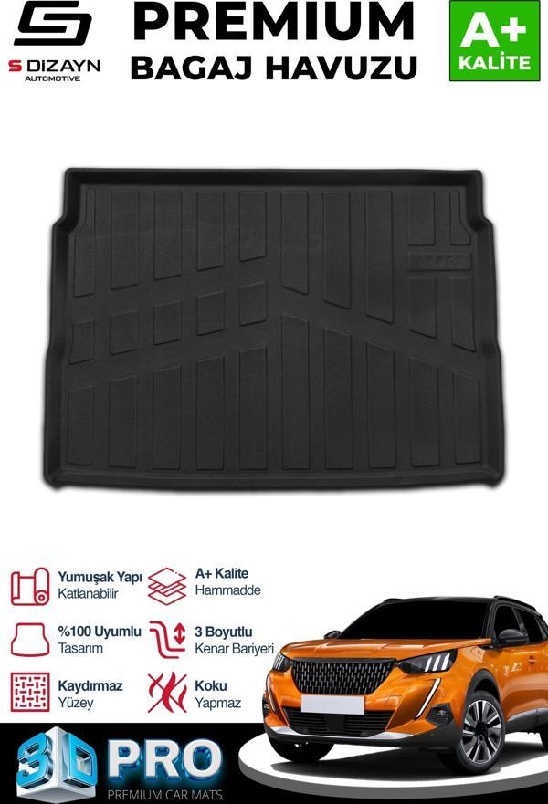S-Dizayn Peugeot 2008 Üst Bagaj 3D Pro Bagaj Havuzu 2019 Üzeri A+ Kalite - Image 1
