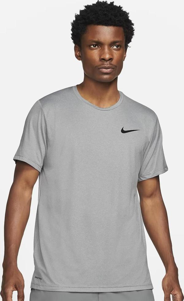 Nike Pro Dri Fit Short Sleeve Mens Erkek Koşu Antrenman Tişörtü Gri - Image 1
