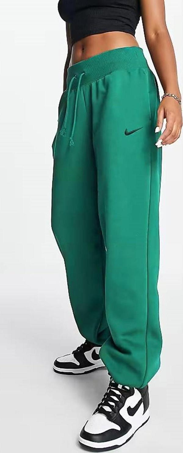 Nike Sportswear Phoenix Fleece High Rise Oversized Şardonlu Büyük Beden Yüksek Bel Kadın Eşofman Altı Yeşil - Image 1