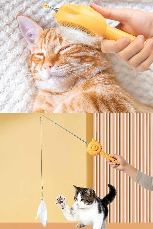 5'i Bir Arada Pratik Otomatik Lüx Temizlenen Tuşlu Evcil Hayvan Fırçası Kedi Köpek Tüy Toplayıcı Tuşlu Pet Tarak - Image 1