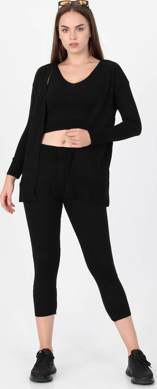 Dip Moda Kadın Yeni Sezon Üçlü Triko Takım DP7055 - Image 1