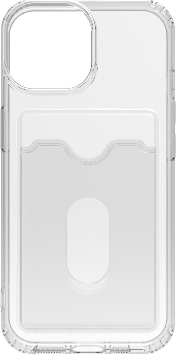 iPhone 15 Kılıf Kart Bölmeli Şeffaf Silikon Rubber Arka Kapak - Image 1