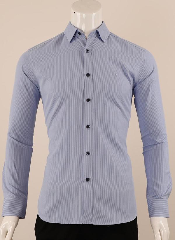 Uzun Kol Slim Fit Çizgili Gömlek - Image 1