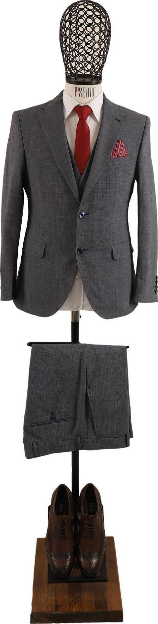 Yelekli Takım Elbise Slim Fit - Image 1
