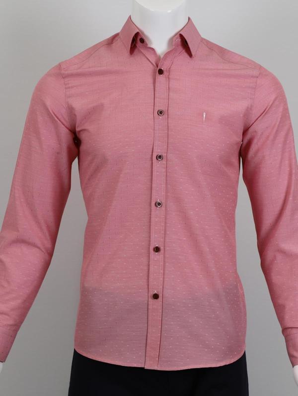 Uzun Kol Slim Fit Desenli Gömlek - Image 1