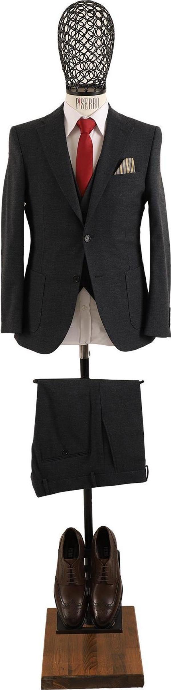 Yelekli Takım Elbise Slim Fit - Image 1
