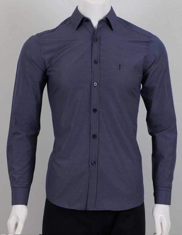Uzun Kol Slim Fit Desenli Gömlek - Image 1