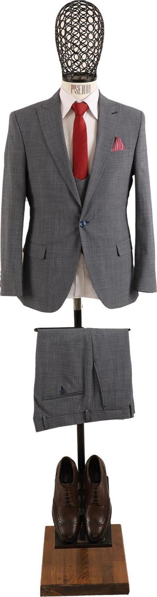 Yelekli Takım Elbise Slim Fit - Image 1