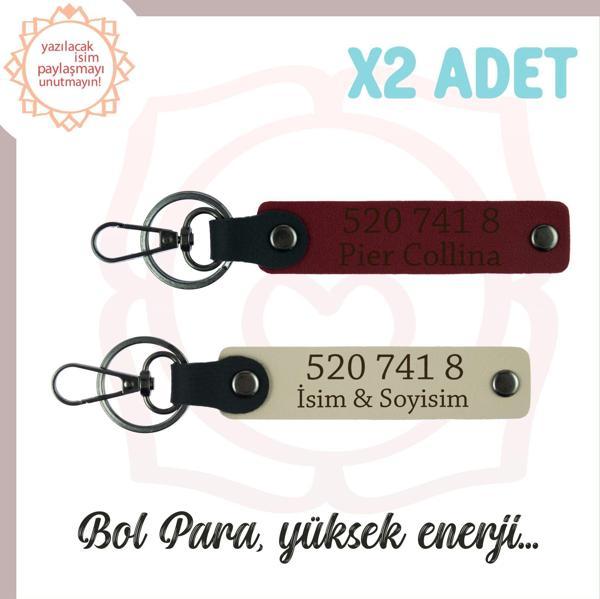 Sütlü Kahve-Bordo, İsminiz Yazılabilen Kişiye Özel Anahtarlık, Denge Getirici 520 741 8 Enerji Kod - Image 1