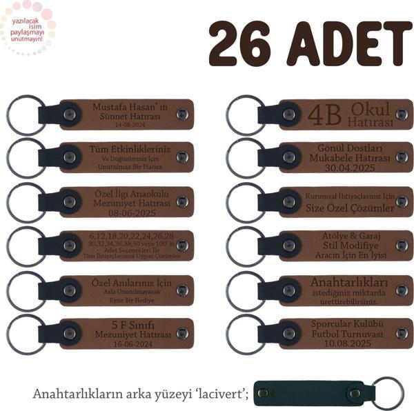Açık Kahve & Lacivert, Avukatlık Bürosuna Özel Anahtarlık, 26' lı Set, Konuklarınıza Değerli Hediye - Image 1