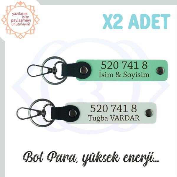 Yeşil-Beyaz, İsim Yazılı Bolluk Kaynağı Sayılı Anahtarlık Set, Sevdiklerinize Özel Hediye 520 741 8 - Image 1