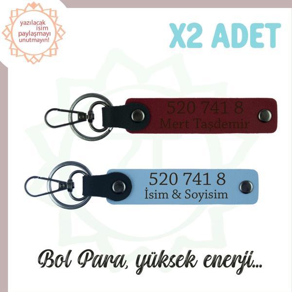 Gök Mavi-Bordo, Kişiselleştirilebilir 2'li Anahtarlık, Denge Özel Kod 520 741 8  Bolluk ve Enerji - Image 1
