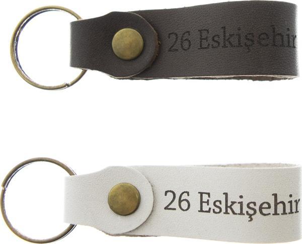 26 Eskişehir Yazılı İkili Set Deri Anahtarlık, Özel Günler İçin En Iyi Hediye, Şehir Anahtarlığı - Image 1