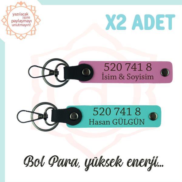 Pembe-Turkuaz, Kişiselleştirilen Bolluk Kaynağı, Sevdiğine Hediye 520 741 8 Denge 2'li Anahtarlık - Image 1