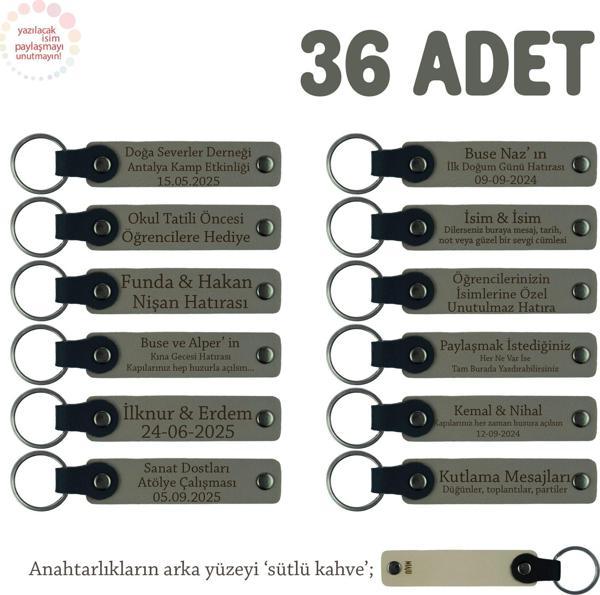 Kül Gri & Sütlü Kahve, Güzellik Merkezi Açılış Kutlamanız İçin Markanıza Özel, 36' lı Set Anahtarlık - Image 1