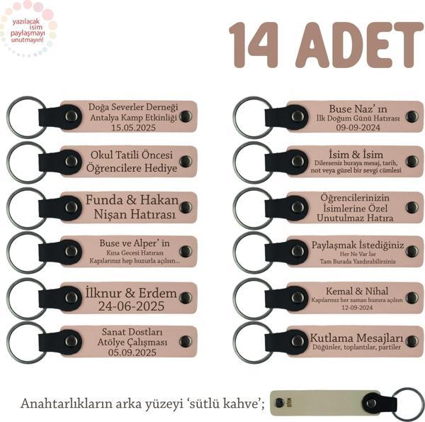 Yavru Ağzı & S.Kahve, Mevlit Hatırası İçin Üzerinde İsim Yazılabilen Hediyelik Anahtarlık 14’lü Set - Image 1