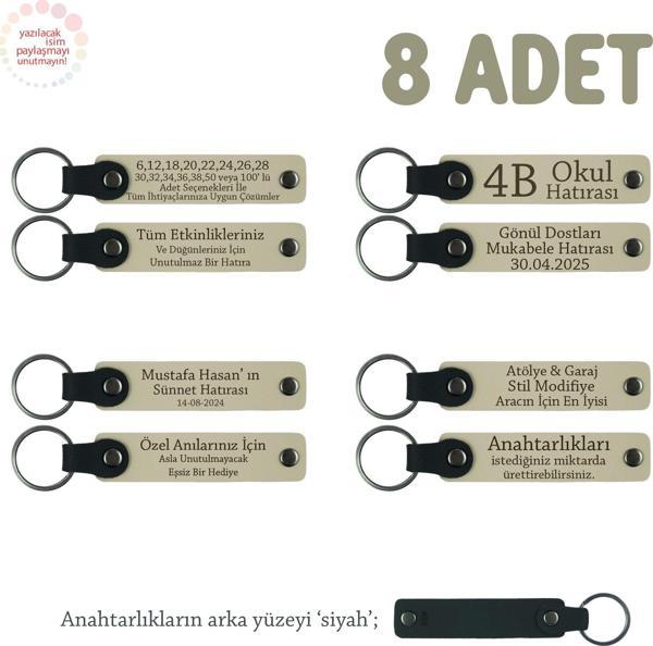 Sütlü Kahve & Siyah, Karne Hediyesi İçin Tüm Sınıfa Özel, 8' li Set, Hediyelik Hatıra Anahtarlığı - Image 1