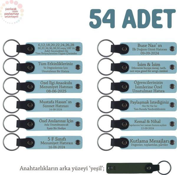 Gök Mavi & Yeşil, Söz ve Sözlenme Kutlamaları İçin, Yeni Çiftlere Hediyelik Anahtarlık 54' lü Set - Image 1