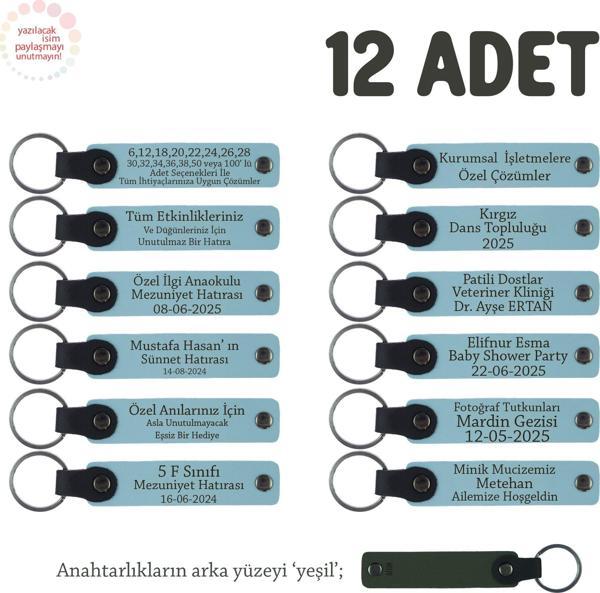 Gök Mavi & Yeşil, Lise Sınıflarına Anlamlı Bir Mezuniyet Hatırası 12'li Set, Anı Anahtarlığı - Image 1