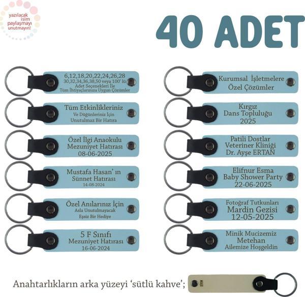 Gök Mavi & Sütlü Kahve, Lise Sınıflarına Anlamlı Bir Mezuniyet Hatırası 40'lı Set, Anı Anahtarlığı - Image 1