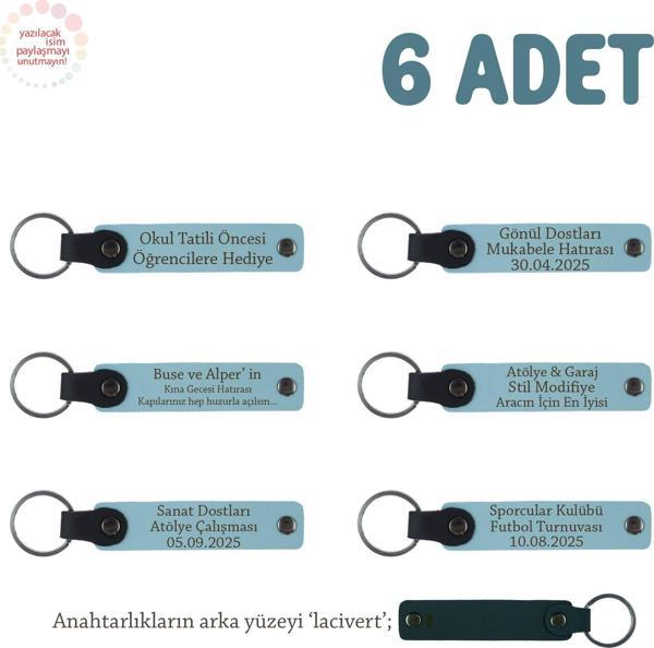 Gök Mavi & Lacivert, Anaokulu Miniklerine İsimli Karne Hatırası Anahtarlık 6’lı Set, Hediyelik Anı - Image 1