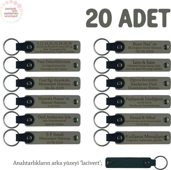 KülGri & Lacivert, Üniversite Mezunlarına Anlamlı Hatıra, 20'li İsme Özel Anahtarlık Set, Anı Amaçlı - Image 1