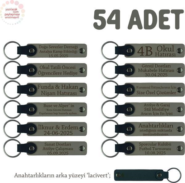 Kül Gri & Lacivert, Söz ve Sözlenme Kutlamaları İçin, Yeni Çiftlere Hediyelik Anahtarlık 54' lü Set - Image 1