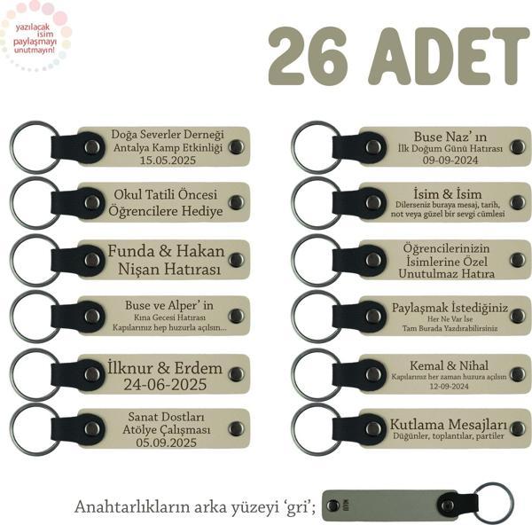 Sütlü Kahve & Gri, Avukatlık Bürosuna Özel Anahtarlık, 26' lı Set, Konuklarınıza Değerli Hediye - Image 1
