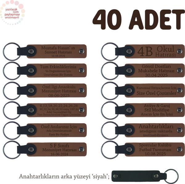 Açık Kahve & Siyah, Otomotiv Sektöründeki İşletmeler İçin 40' lı Anahtarık Set, Müşterilere Özel - Image 1
