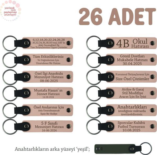 Yavru Ağzı & Yeşil, Öğretmeninden Mesajlı Karne Anı Anahtarlık 26’lı Set, Tüm Sınıfa Özel - Image 1