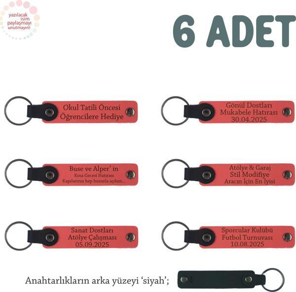 Narçiçeği & Siyah, Anaokulu Miniklerine İsimli Karne Hatırası Anahtarlık 6’lı Set, Hediyelik Anı - Image 1