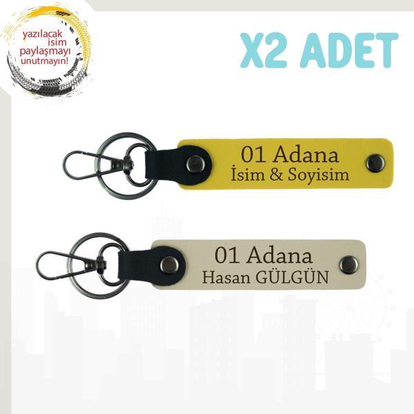 Sarı-Sütlü Kahve, İsme Özel Hediye Adana Esintisi Hediye Seçeneği Şehir Ruhunu Taşıyan x2 Anahtarlık - Image 1
