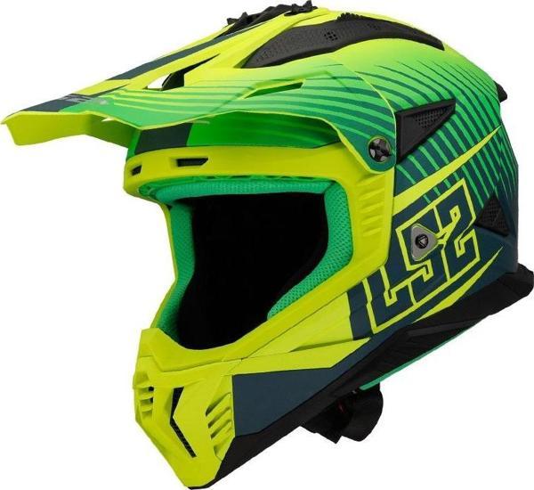 Ls2 Fast 2 Duck Cross Kask Yeşil Neon Sarı - Image 1
