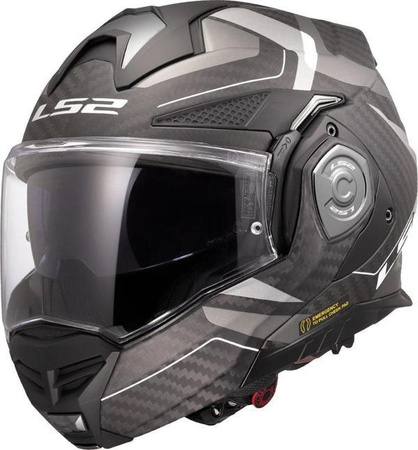 Ls2 Advant X Karbon Horızon Çene Açılır Kask Mat Gümüş Gri - Image 1