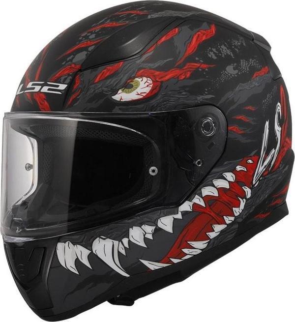 Ls2 Rapıd 2 Kaıju Kapalı Kask Mat Siyah Kırmızı Beyaz - Image 1