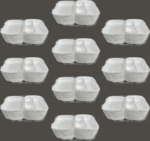 Dağyüce 23/A Tek Kullanımlık Köpük 3 Bölmeli Kapaklı Kase Kutu - 20x24 Cm. - 20 Adetlik 10 Paket - Image 1