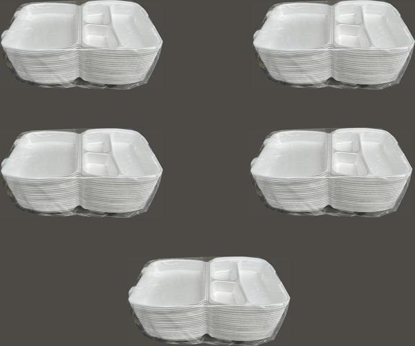 Dağyüce 23/A Tek Kullanımlık Köpük 3 Bölmeli Kapaklı Kase Kutu - 20x24 Cm. - 20 Adetlik 5 Paket - Image 1