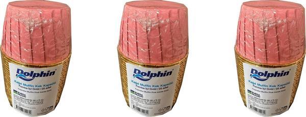 Dolphin Muffin Kağıt Karton Pembe Altın Cupcake Kek Kalıbı Kapsülü Kabı - 25 Adetlik 3 Paket - Image 1